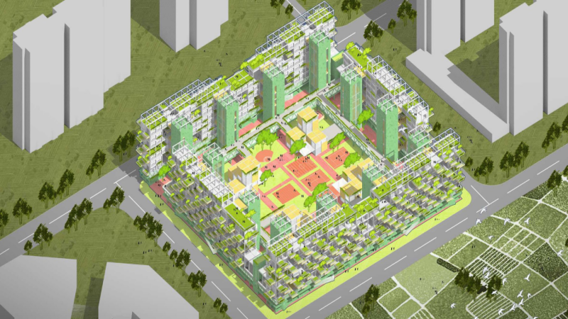 全國“好房子”設計大賽優秀獎作品：“取一木，還一林·立一屋，守一生”